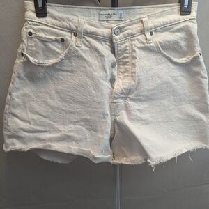 Abercrombie & Fitch White Denim Shorts